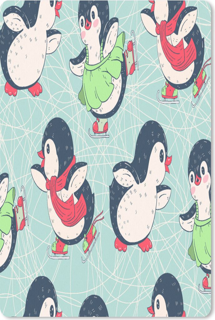 MuchoWow Mauspad Mousepad Pinguin - Schlittschuhe - Design 18x27 cm - Mousepads - Maus Mat - Pad - Mausunterlage