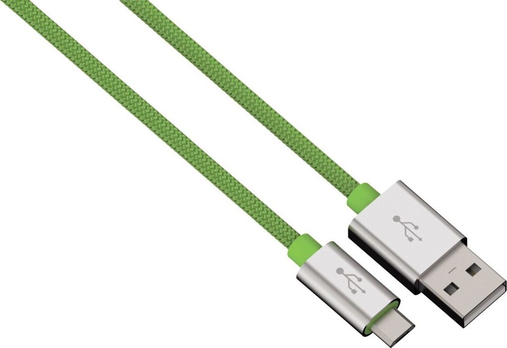 Lade-/Datenkabel Color Line Micro-USB Aluminium 0,5m Grün