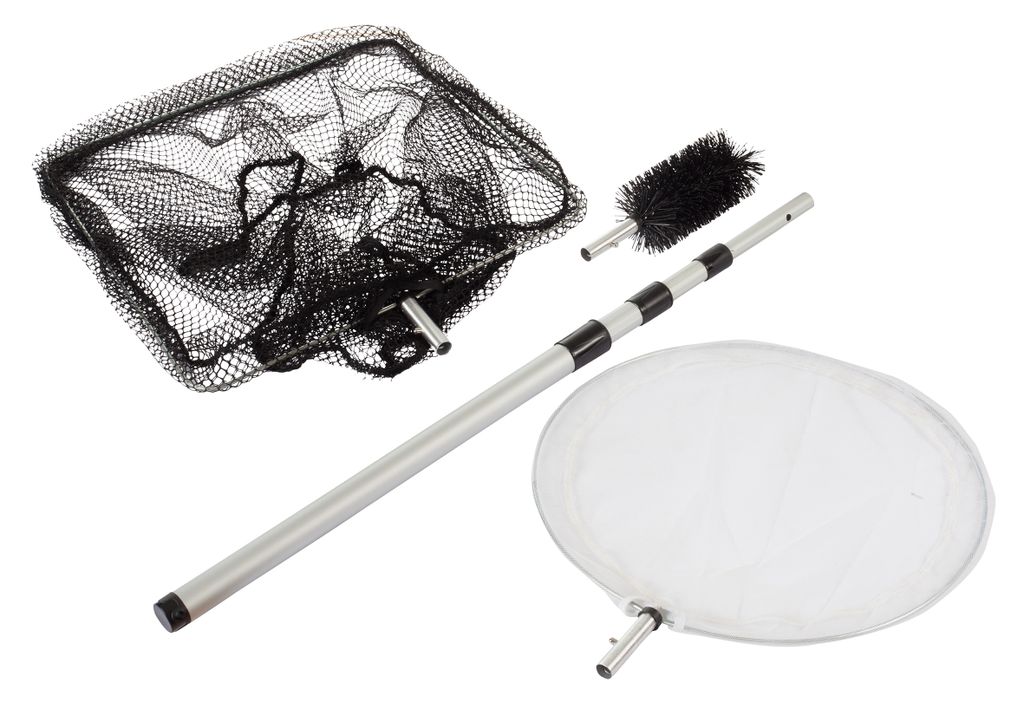 Heissner Teichkescher-Set 3in1 Kescher+Reiniger+Bürste, Produktbild 