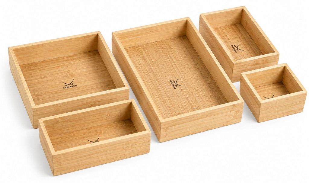 Sansibar Sylt Bambus Kosmetik Organizer Set 5 Boxen in 4 Produktbild 