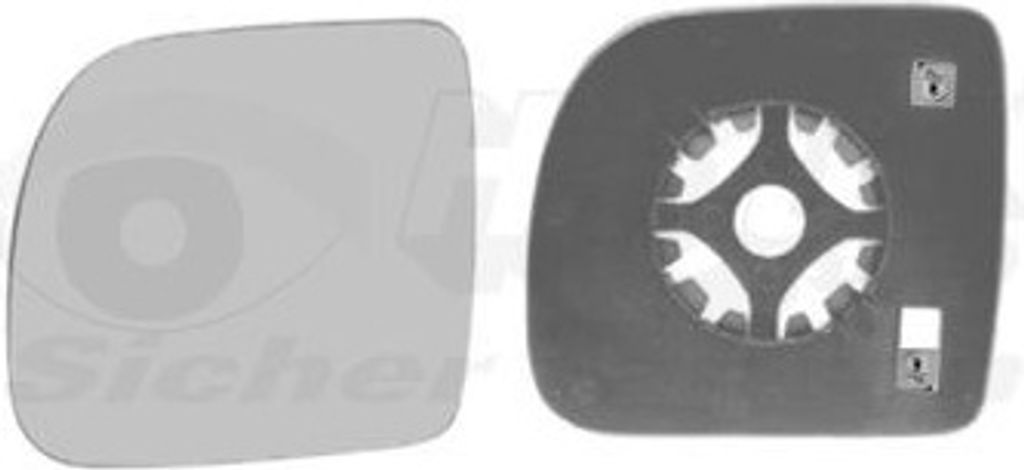 VAN WEZEL Spiegelglas Außenspiegel Links für RENAULT KANGOO (KC0/1) Plan Beheizbar 4310837