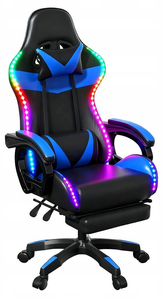 Gaming-Stuhl Für Gamer Bürostuhl, Fussstütze + Massage + Produktbild 