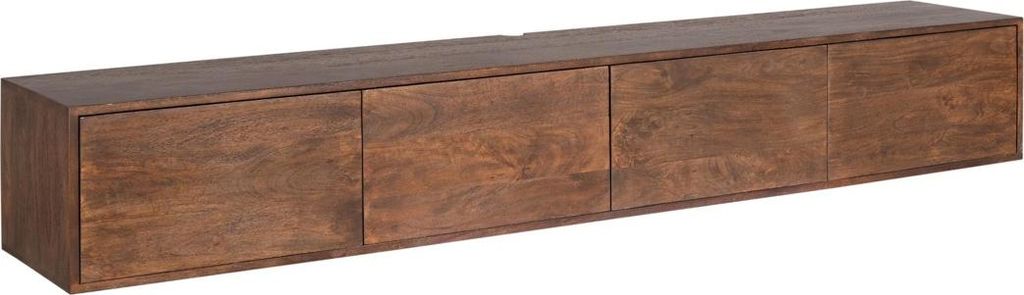 TV-Board Quantum Mangoholz Massiv Braun / Schwebend, Masse:240 cm X 35 cm