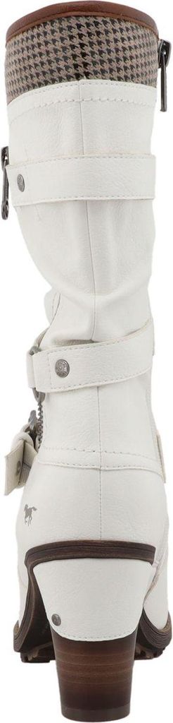 Mustang Damen Stiefel mit Zierreißverschluss 15M0162001, Größe:40 EU, Farbe:Weiß