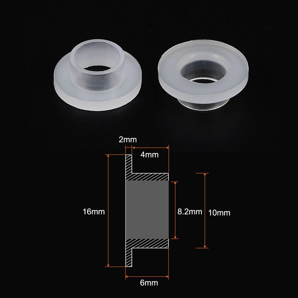 10 Stš¹ck Geflanscht Hš¹lse Lager 8.2mm Bohrung 10mm AD 6mm L?nge Nylon Buchsen fš¹r Welle Wei?
