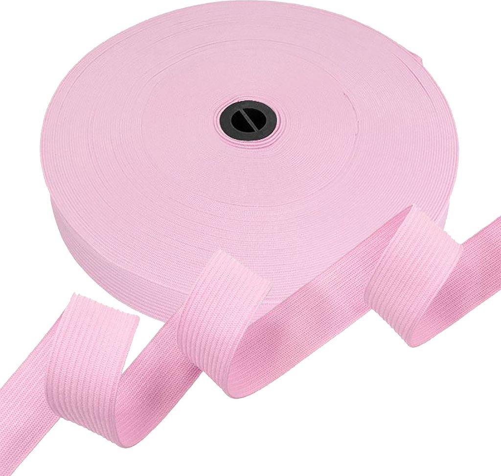 25m Gummiband Gummilitze 20mm flach gestrickt Stretch Elastisch in 19 Farben