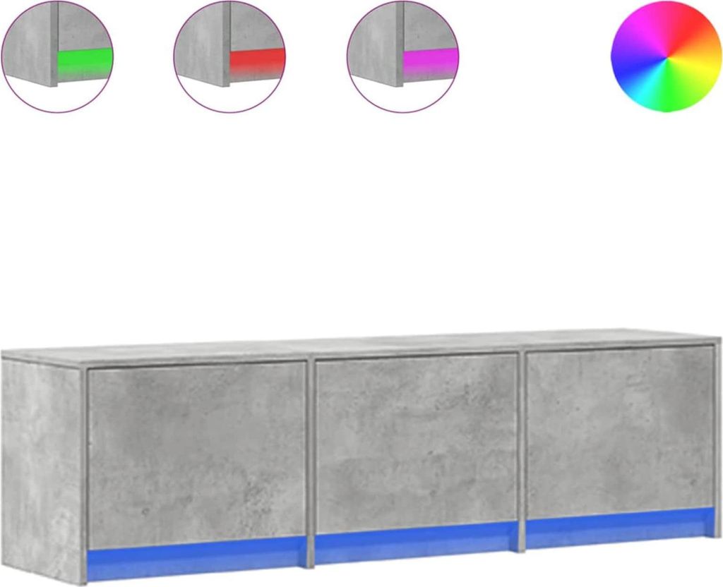 "2026 Aktion"TV-Schränk(1 pcs)CLORIS - TV-Möbel/TV-Ständer - langlebig - mit LED Beton 140x34x40cm Holzwerkstoff - TV-Schränke NeuMöbel1247322