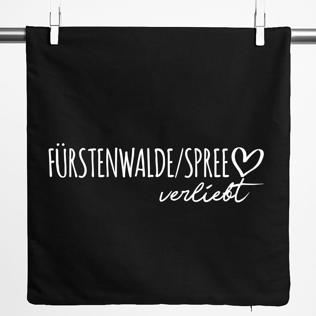 Huuraa Kissenbezug Fürstenwalde/Spree verliebt 40x40cm Black Baumwolle Dekokissenbezug Geschenkidee
