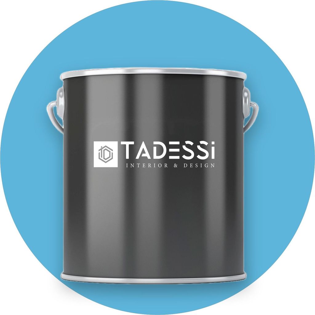 TADESSI Wandfarbe Blau - Azurblau - abwaschbare Innenfarbe matt - Dispersionsfarbe - Geruchsarm und Lösemittelfrei - 1 Liter Gebinde