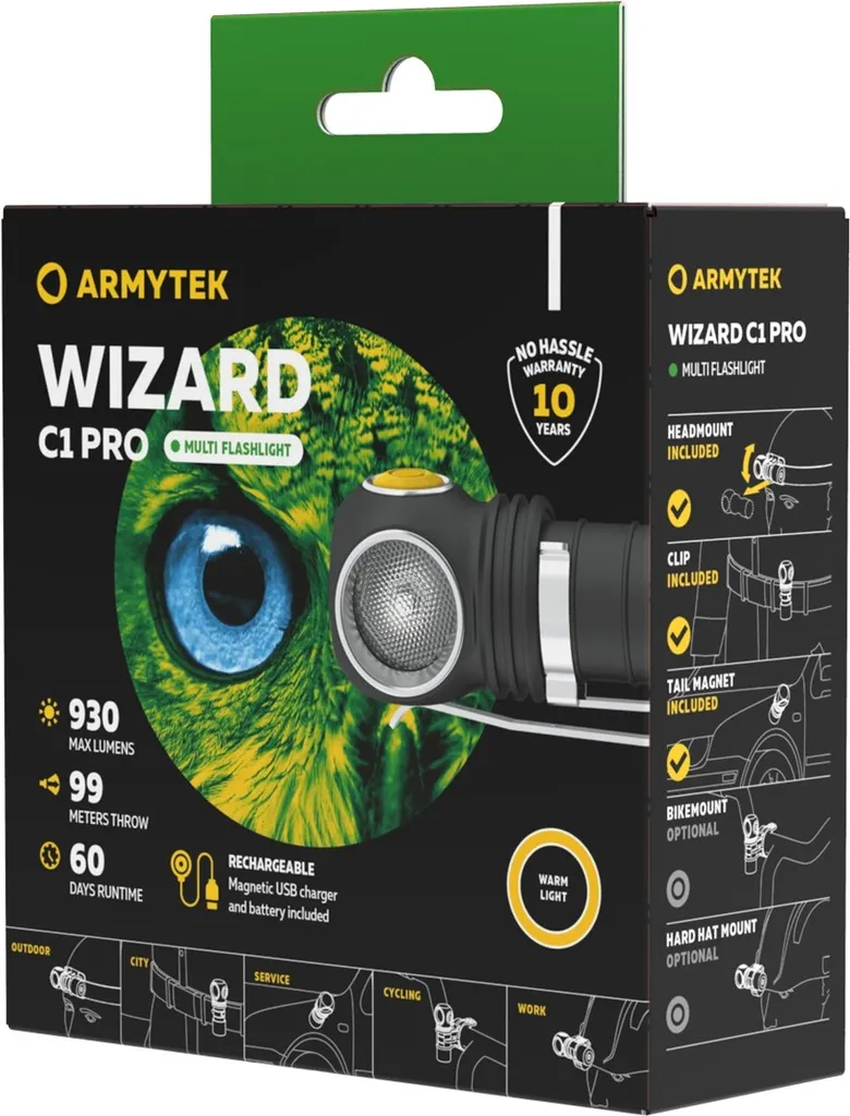 Éclairage Main Libre Wizard C1 Pro Magnet USB 930lm contre l'Obscurité - 23