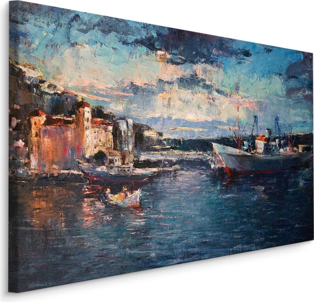 Fabelhafte Canvas LEINWAND BILDER 90x60 cm XXL Kunstdruck Meer Hafen Segelboote