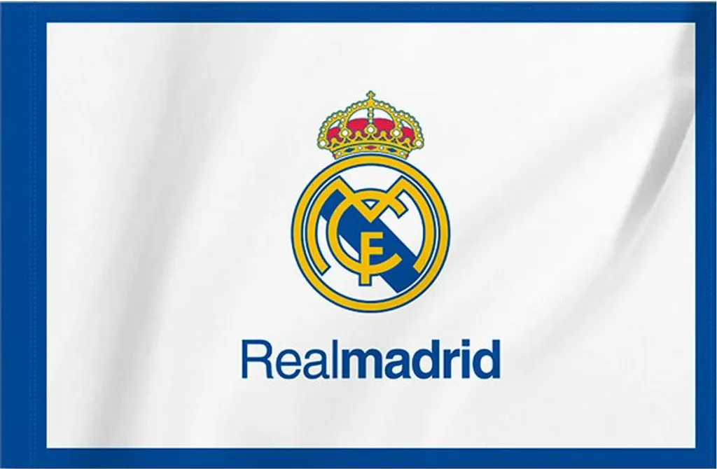 Drapeau Real Madrid No1 Bord Bleu en Tissu Résistant 90x150 cm