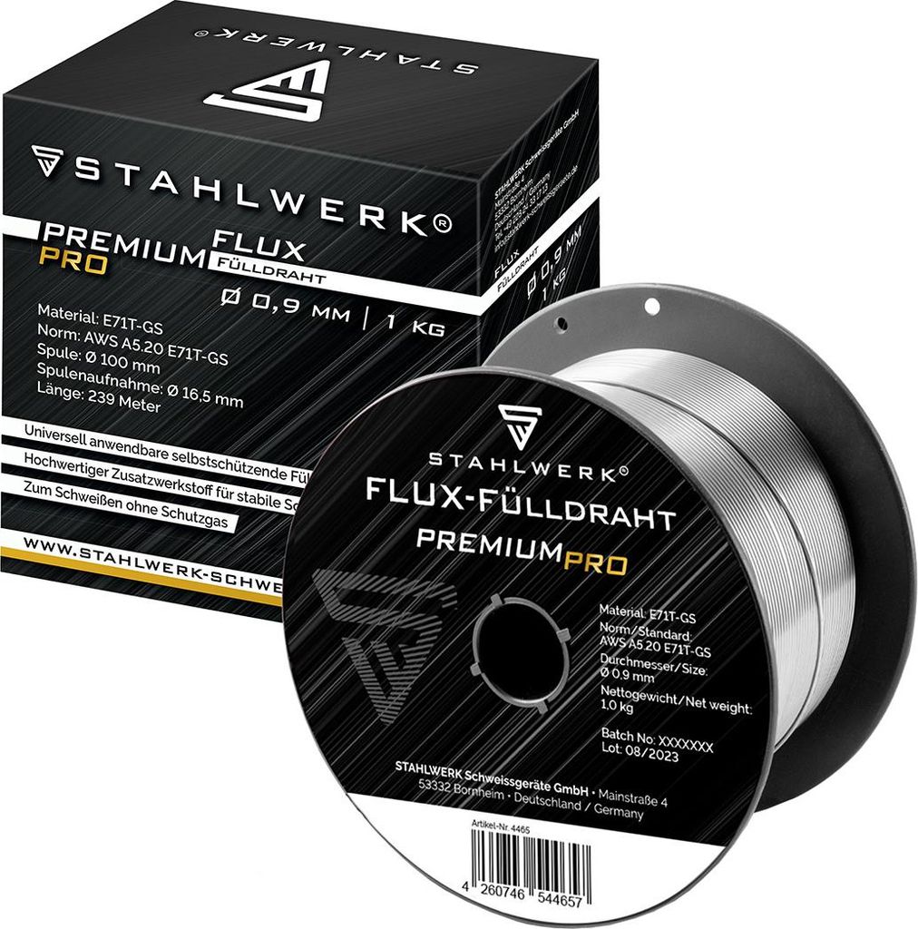 STAHLWERK Fülldraht FLUX E71T-GS 0,9mm 1 kg Drahtrolle D100 Produktbild 