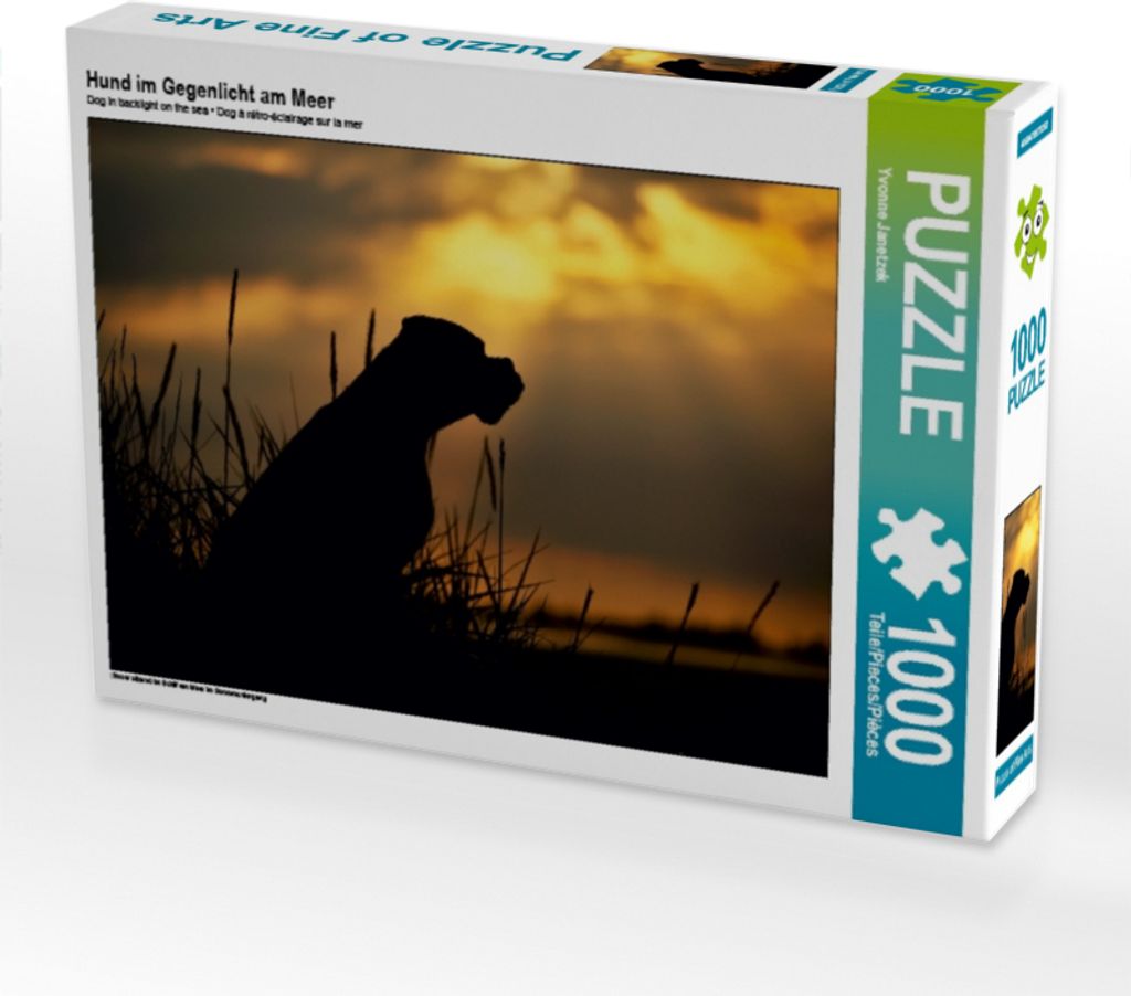 Calvendo Hund im Gegenlicht am Meer 1000 Teile Puzzle quer 640x480mm, Janetzek Yvonne; 7453916