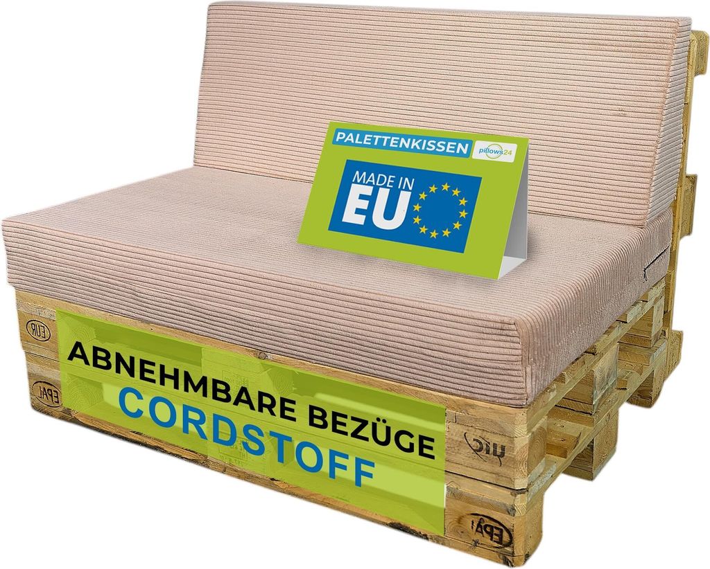 Vankúše24 - Vankúše na nábytok z paliet Manšestrová súprava Obrázok produktu 