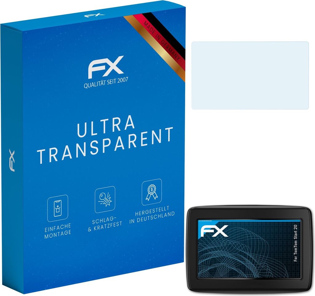 atFoliX FX-Clear 3x Schutzfolie kompatibel mit TomTom Start 20 Displayschutzfolie