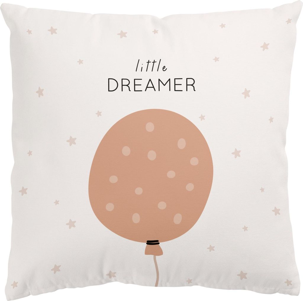 Dekokissen Sprüche draußen / Outdoor Zierkissen waschbar Design beige Illustration Sofakissen mit Füllung