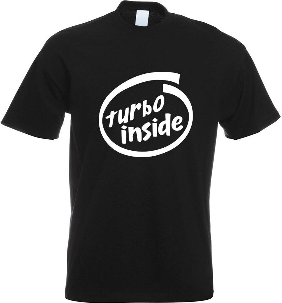 Kiwistar - T-Shirt - schwarz - Turbo Inside Motiv Bedruckt Funshirt Design Print - mit Motiv Bedruckt - Funshirt Design - Sport - Freizeit - Herren...