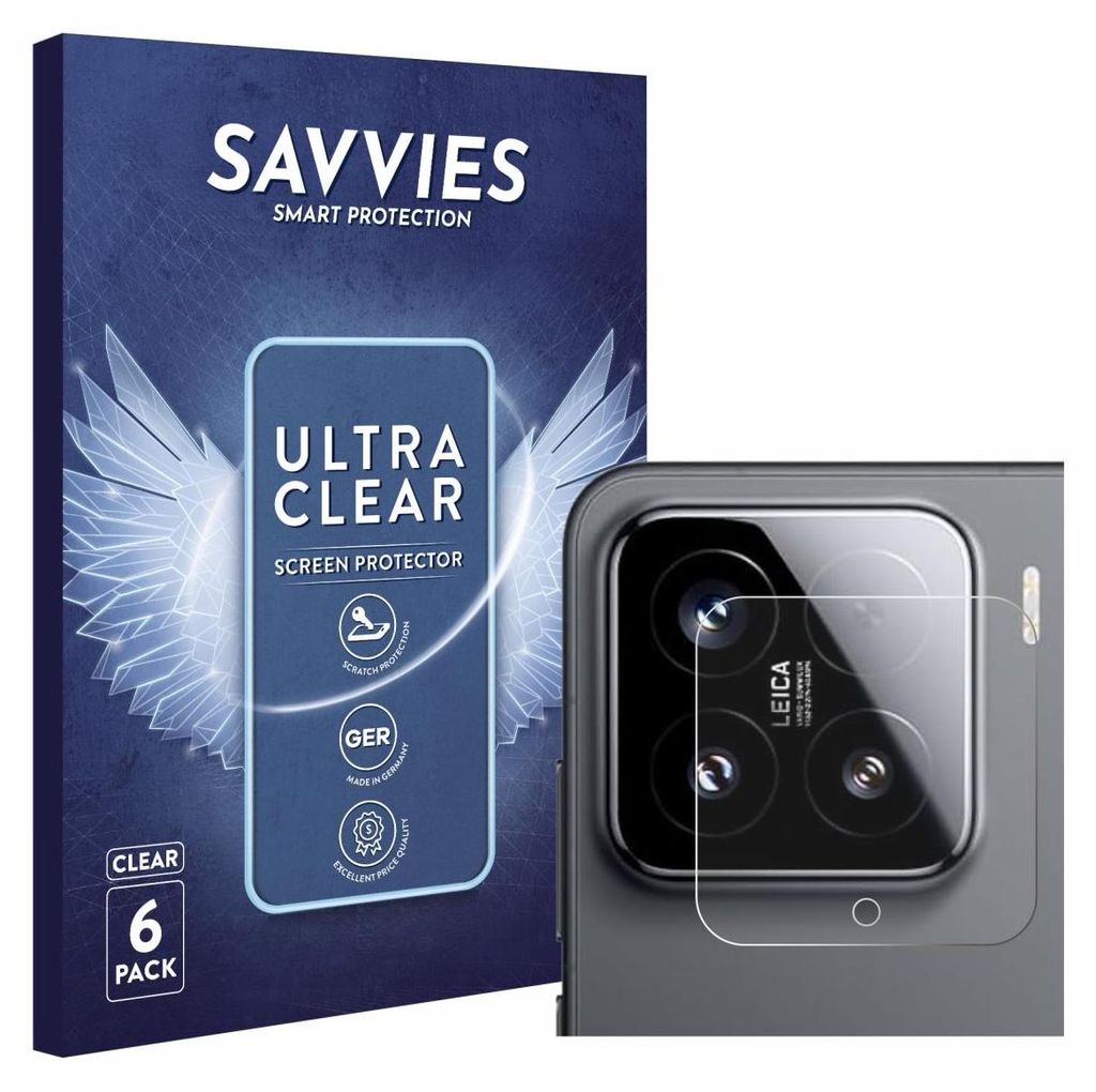 A product shot of a phone camera lens protector and its packaging.