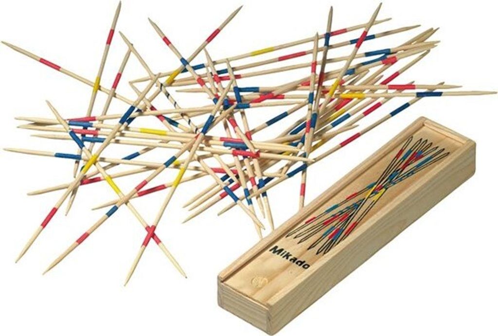Klassisches Mikado-Spiel aus Holz, Geschicklichkeitsspiel, leicht verpackbar und ideal für Reisen