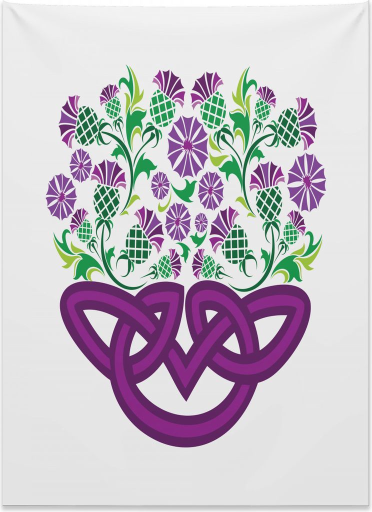 Abakuhaus Distel Wandteppich, Celtic Knot Basket Form aus Weiches Mikrofaser Stoff Kein Verblassen Klare Farben Waschbar, 110 x 150 cm, Shamrock gr...