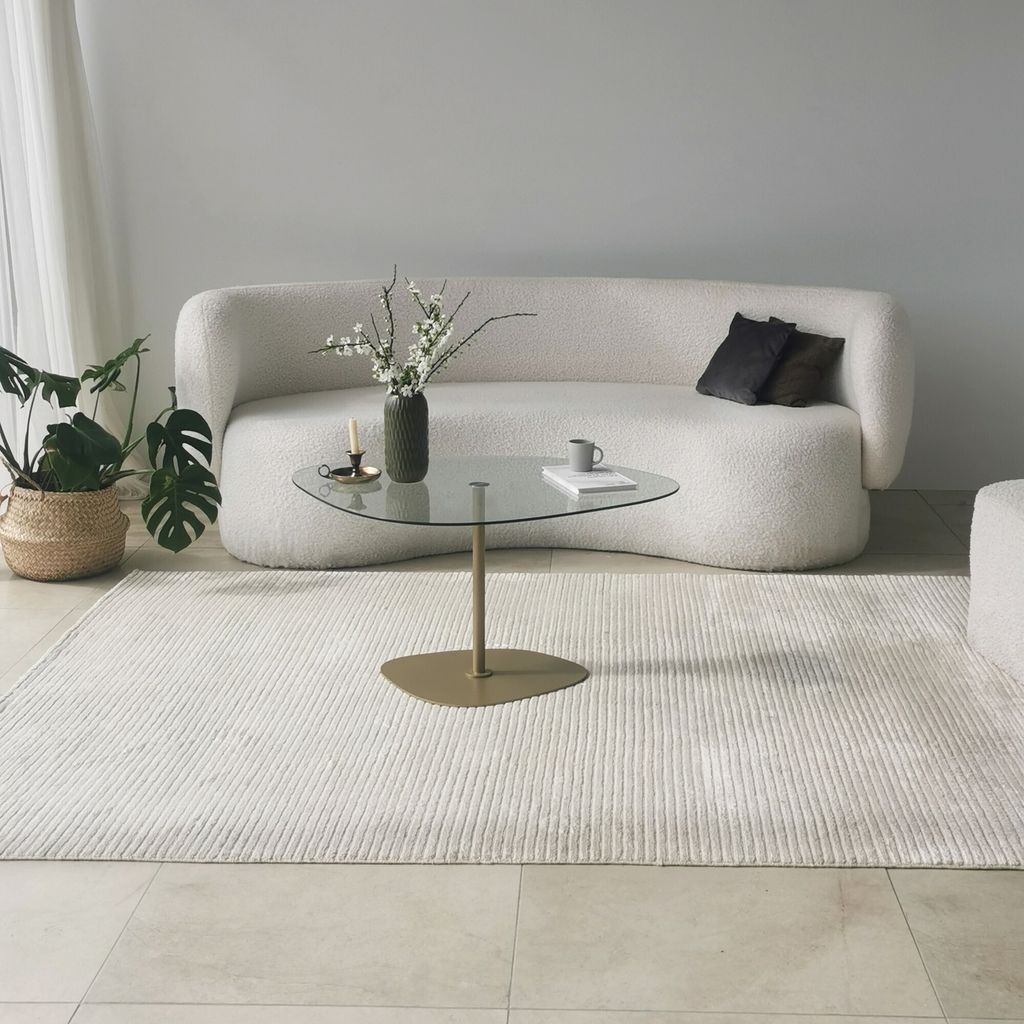 Skye Decor, Soho - Transparent, Gold, Couchtisch, 100 % gehärtetes Glas, Transparent, 85 x 67 x 40 cm