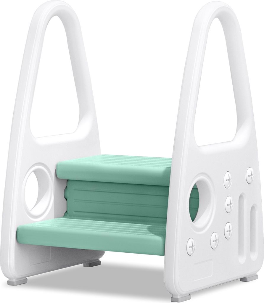LARS360 Tritthocker für Kinder 2 Stufen Kinderschemel Kleinkind Trittschemel Lernturm Anti-Rutsch Trittleiter Schemel für Bad, Schlafzimmer, Küc...