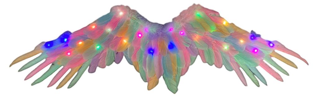 Halloween-Engelsflügel für Mädchen, Kinder und Frauen – Bunte Engelsfederflügel mit Gummiband – Cosplay-Kostümaccessoire für Bühne und H...