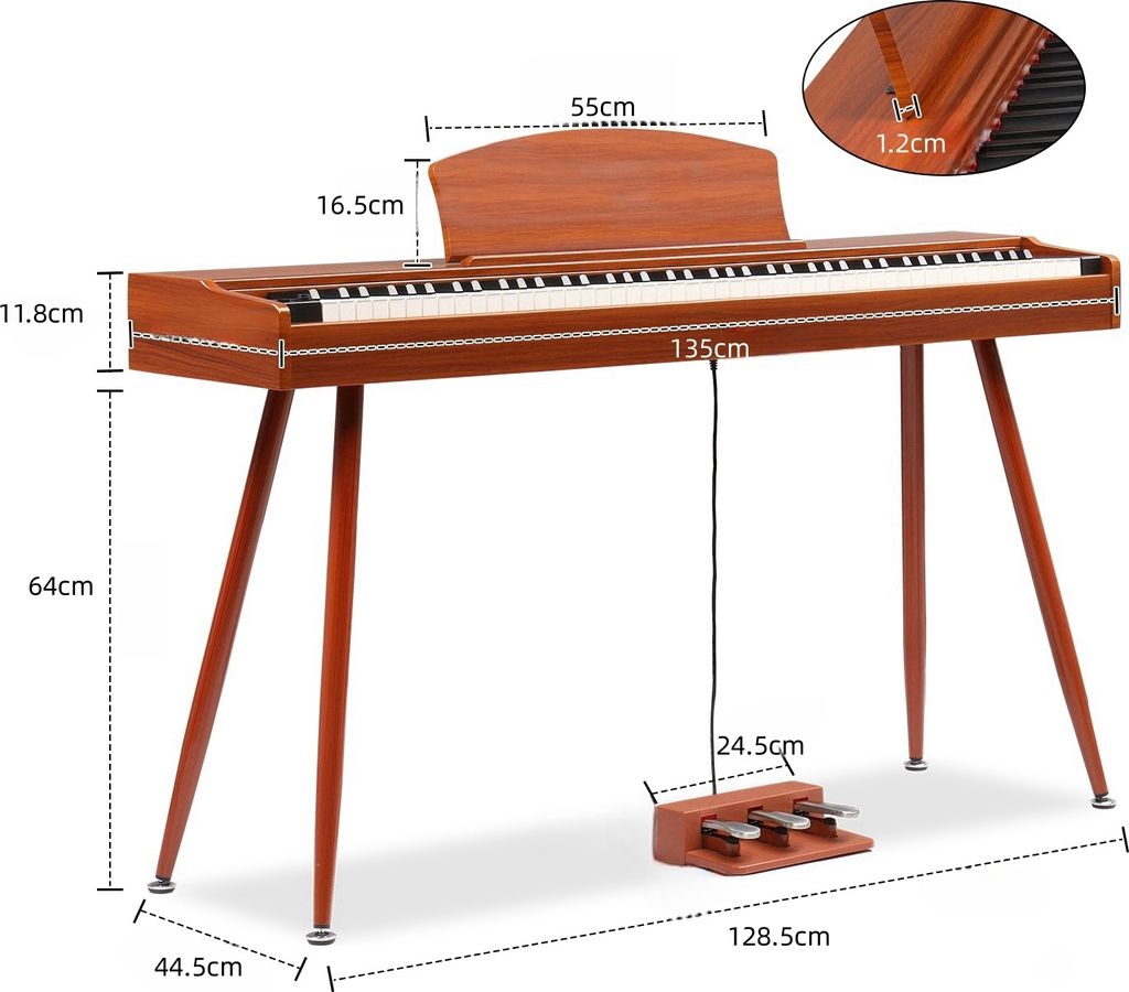 Piano Klavier 88 Tasten Hammermechanik Mit online Bluetooth(E-piano)