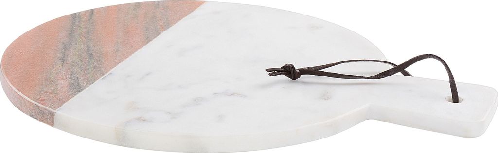 BELIANI Servierplatte Weiß aus Marmor ø 29 cm Rund Handgefertigt Modern für Esstisch Küche Esszimmer Serviergeschirr