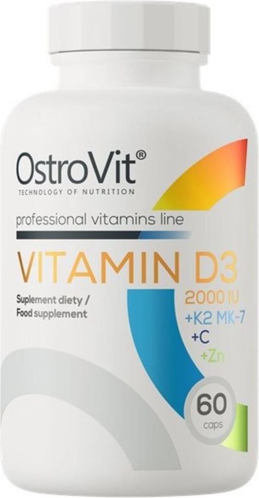 Ostrovit Witamina D3 2000 IE + K2 MK-7 + C + Zn (60 Kapseln) 5903933900407