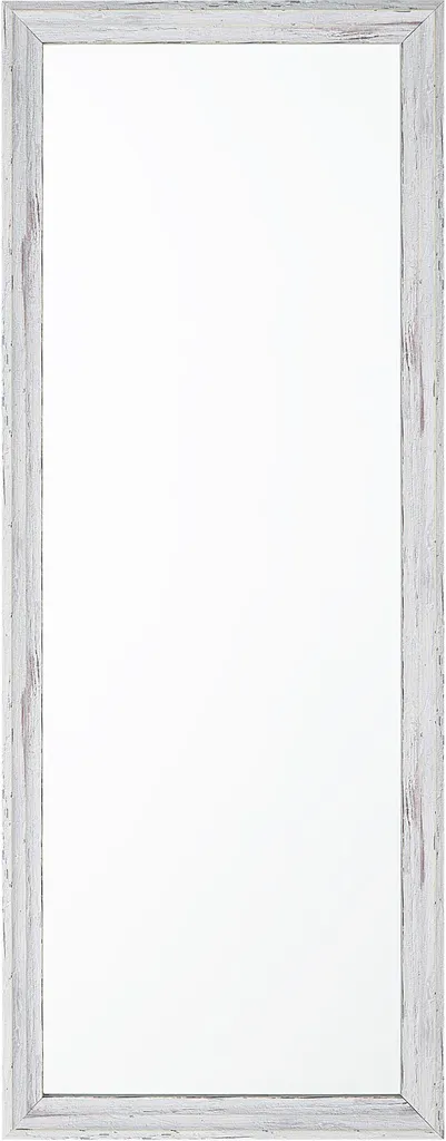 Grand miroir rectangulaire style rustique blanc de 50x130 cm Beliani