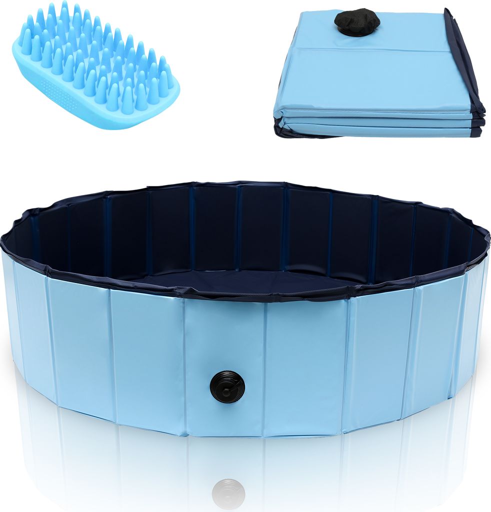 TolleTour Hundepool Faltbar Pool Schwimmbecken Swimmingpool Hunde Planschbecken Bad Ø 120cm x H 30cm