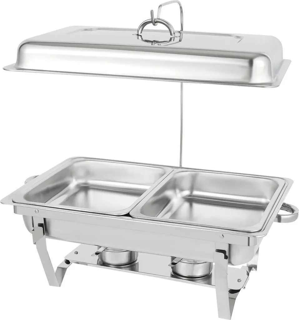Chafing Dish Rettangolare GN 2/3 Argento - Eccellenza per Buffet - 3