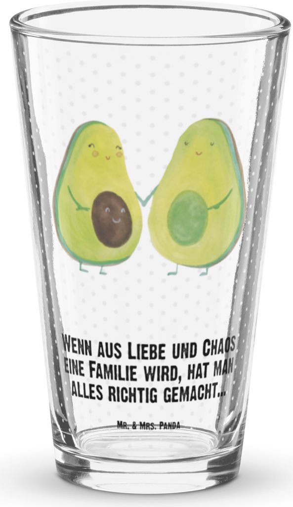 Mr. & Mrs. Panda Cocktailglas Avocado Pärchen - Transparent - Geschenk, Kinder, Longdrinkglas, Schwangerschaft, Glas, Babyshower, Tumbler, Pint, W...