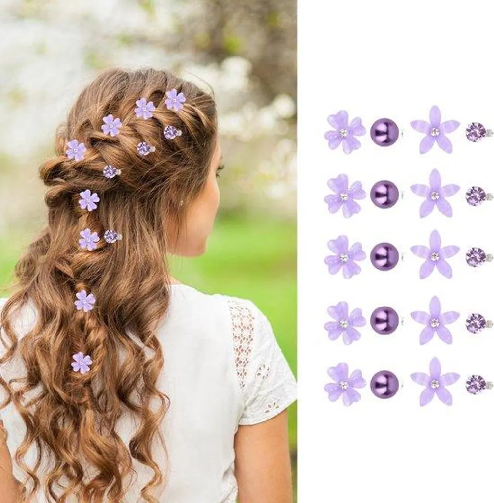 Mini Barrettes à Cheveux pour Mariage avec Perles et Strass Brillants