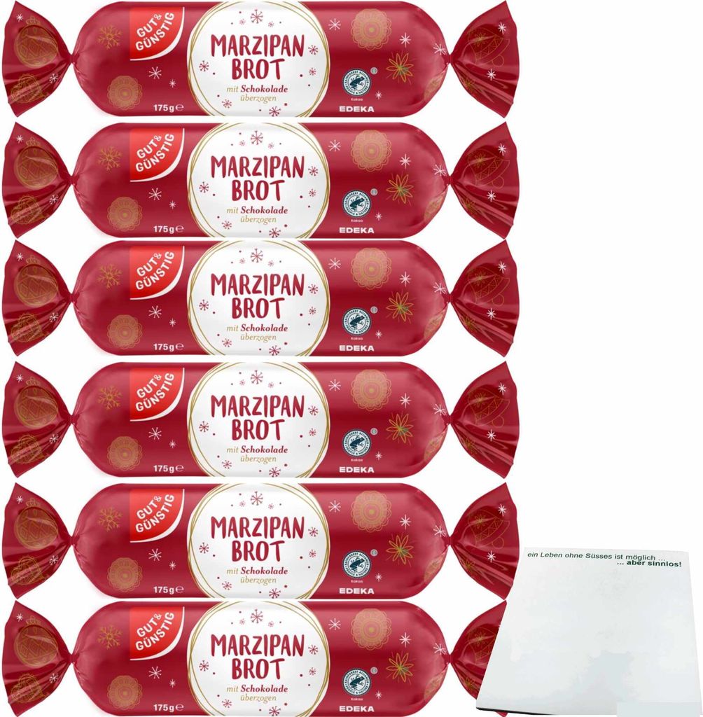 Gut & Günstig Marzipan Brot mit Schokolade überzogen 6er Produktbild 