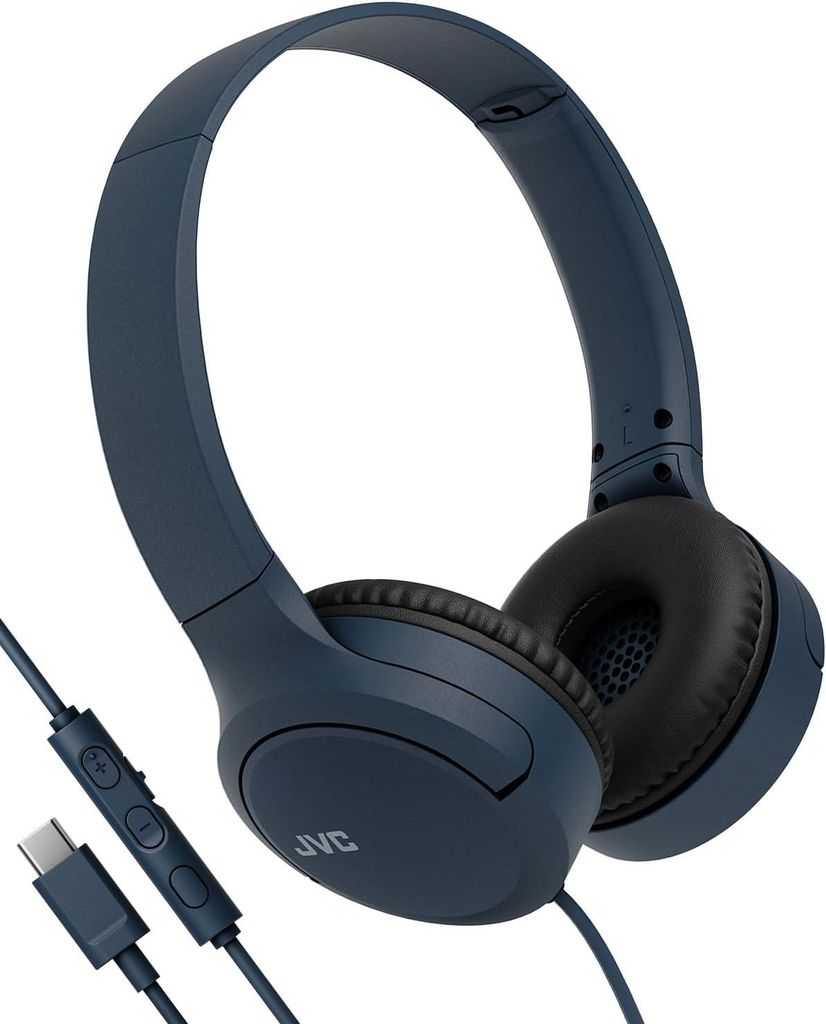 Over-Ear-Kopfhörer, weiche Ohrpolster, faltbar, mit Mikrofon & 3-Tasten-Fernbedienung, einseitiges Kabel, USB-C mit einseitigem Kabel