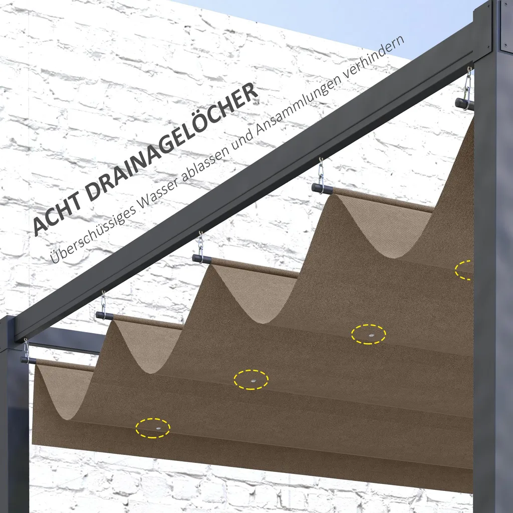 Fortuna Lai Toit de remplacement pergola 2,85x2m rétractable étanche