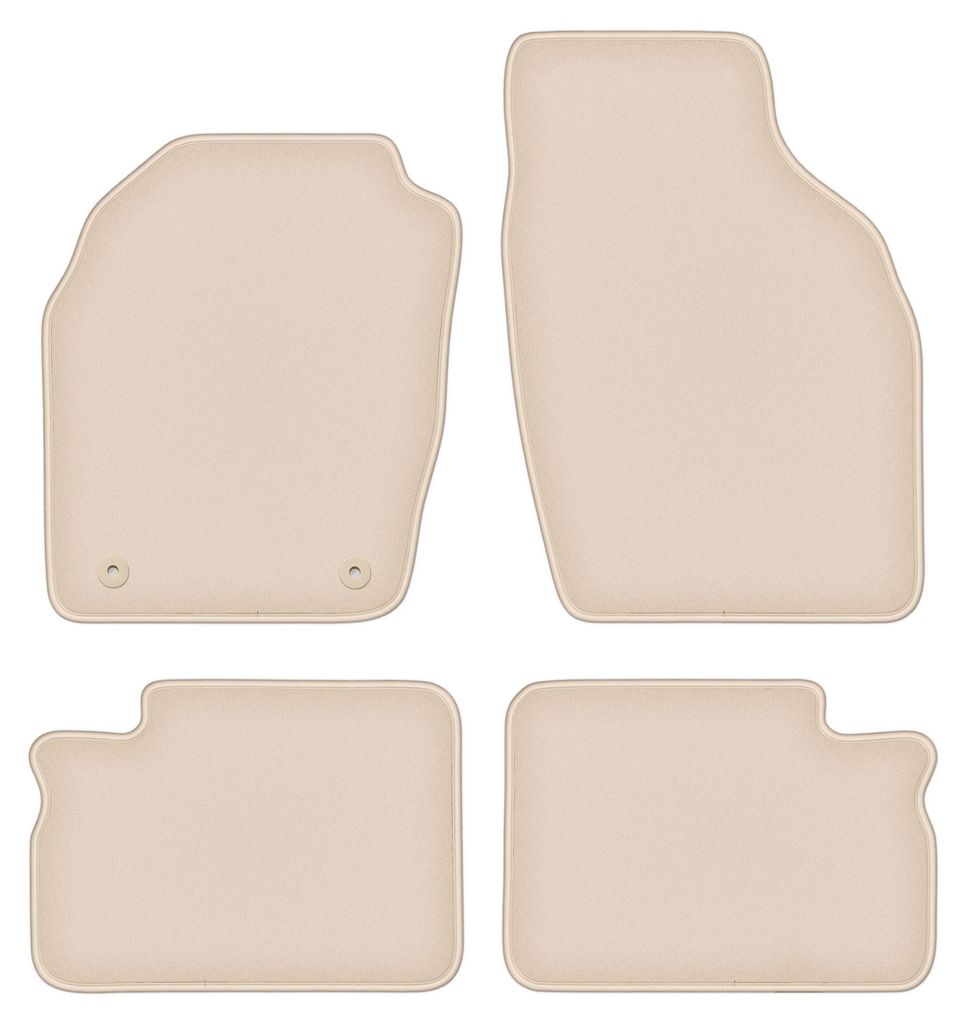 DURBAN Beige Velours-Fußmatten-Set für Opel Agila A Produktbild 