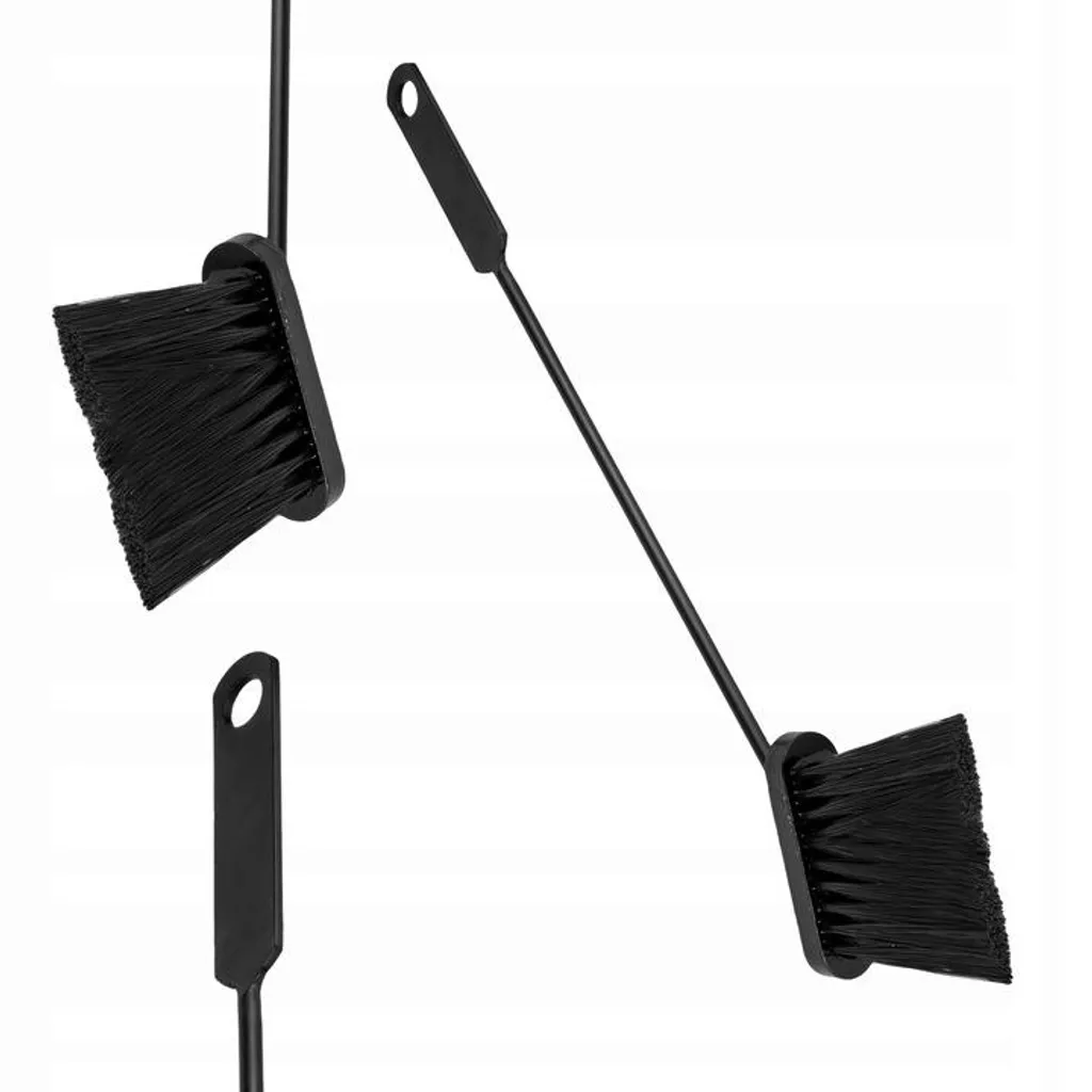 Support à bois robuste avec kit d'ustensiles de cheminée 5 pièces noir