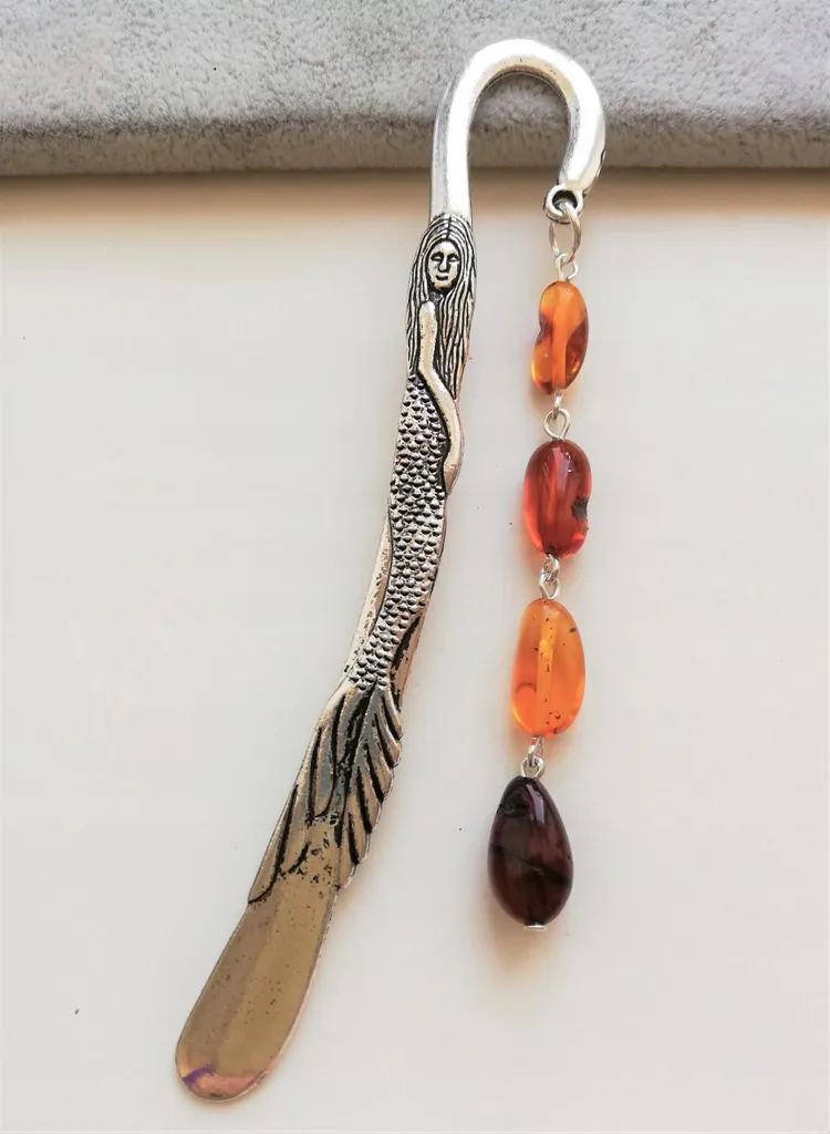 Segnalibro di Lusso in Ambra Baltica e Argento | Accessorio Lettura Chic
