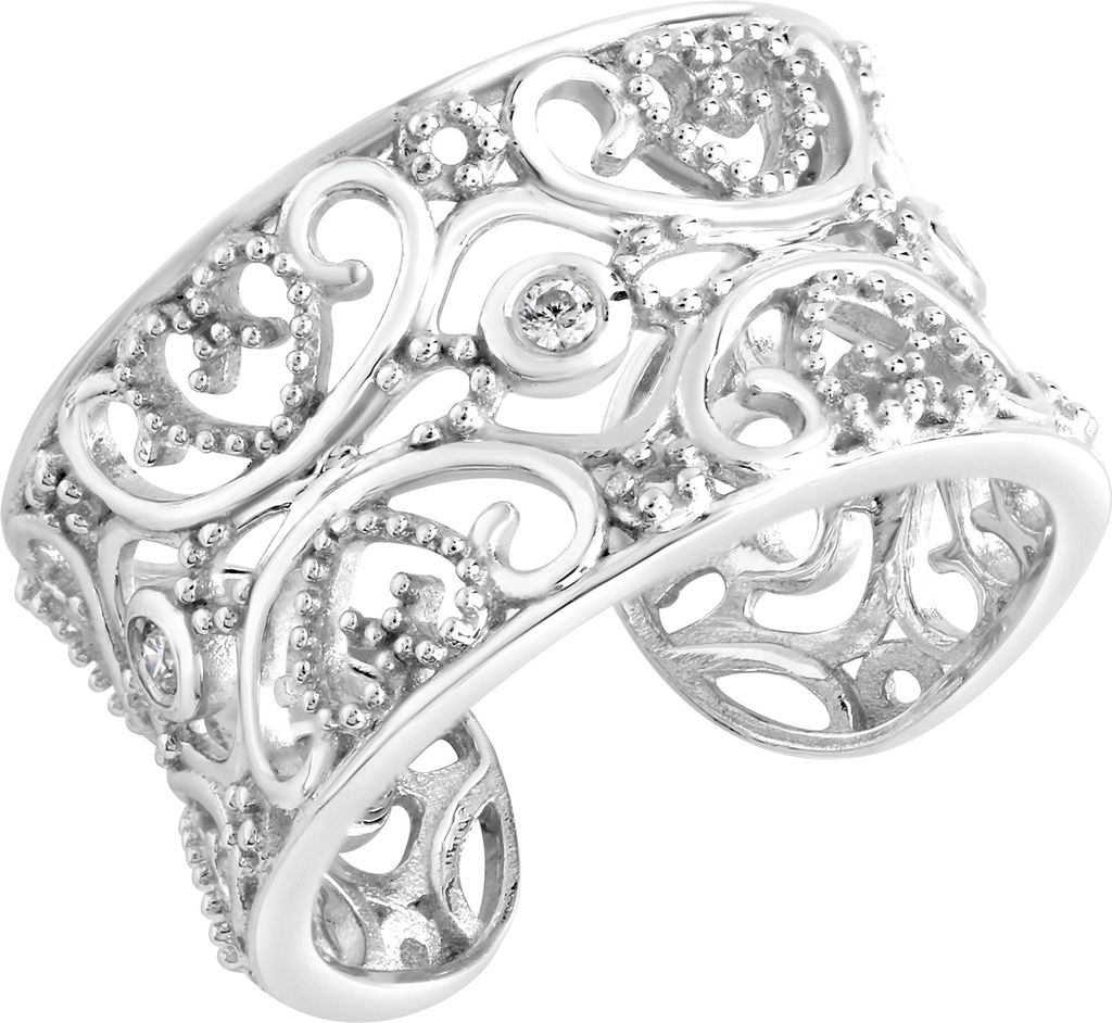 Zeeme Silber Ring 925/- Sterling Silber weiß Zirkonia weiß 274270127
