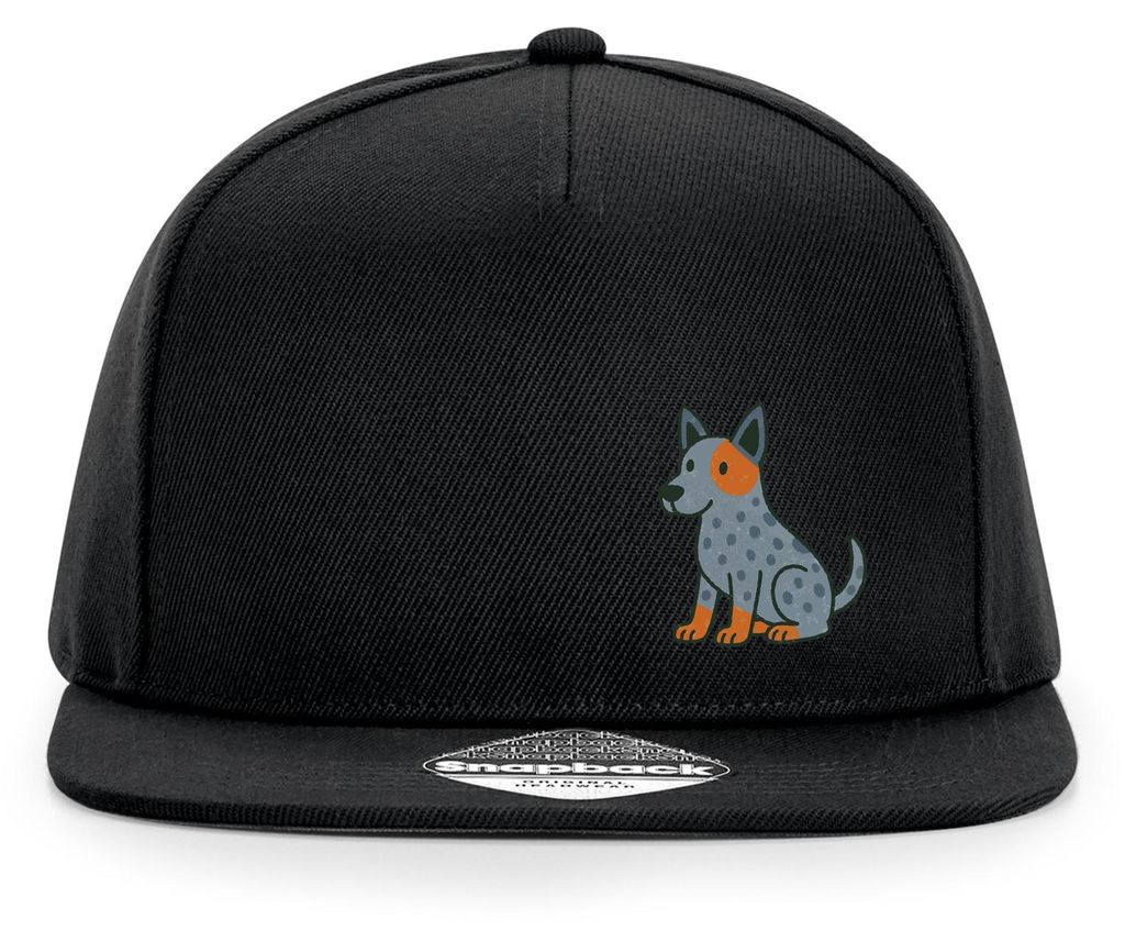 Huuraa Cappy Mütze Australian Cattle Dog Comic Heeler Black Polyester Snapback Kappe Geschenkidee