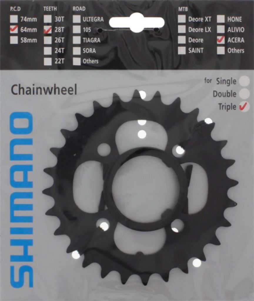 Shimano 28T FC-M361 schwarze Scheibe Produktbild 