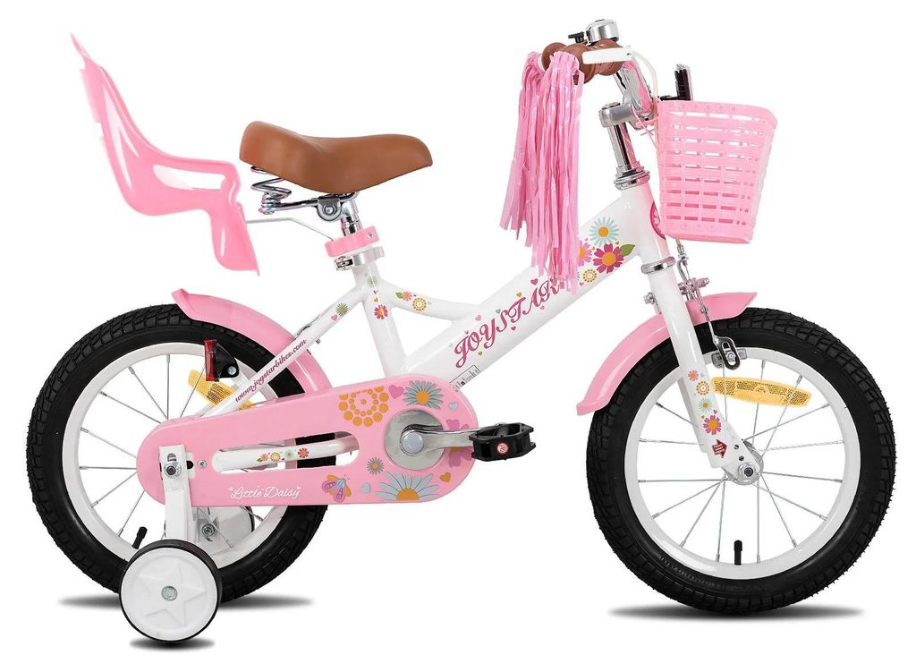 Little Daisy Kinderfahrrad für Mädchen 12 Zoll (30 cm) - Fahrrad mit 2 Rädern - Mit Puppensitz - Lenkerstreamer - Für Kinder 2-7 Jahre - Weiß