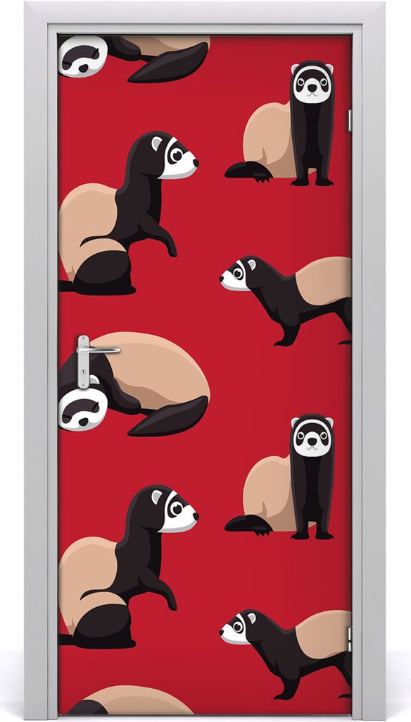 Tulup Türaufkleber 95x205 cm Dekorative Aufkleber Selbstklebend Wasserdichte Tapete Abnehmbar Schlafzimmer Wohnzimmer Wohnkultur - Ferrets Wand