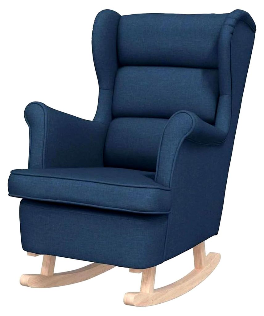 Schaukelsessel Blau 74x90x102 cm Stoff, Relaxsessel, Lounge Sessel, Wohnzimmersessel