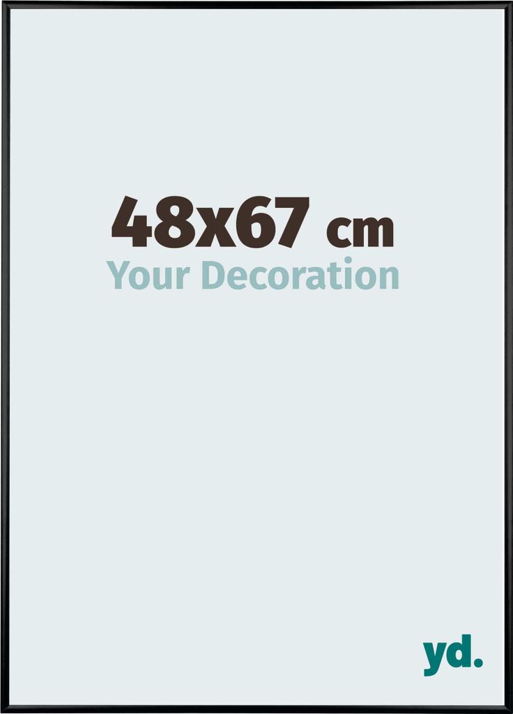 Bilderrahmen, 48x67 cm, Schwarz Hochglanz, Aluminium, Kent