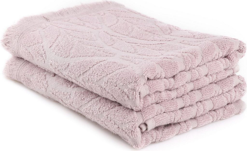 Mijolnir, Leaf - Plum, Handtuch-Set (2-teilig), BAUMWOLLE, Pflaume, 50 x 90 cm